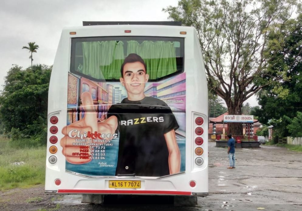 Kerala Pornstars - Kerala Tourist bus painted with adult film stars getting viral... -  Aanavandi Travel Blog